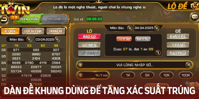 Tăng xác suất trúng dễ dàng nhờ dàn đề nuôi khung 3 ngày