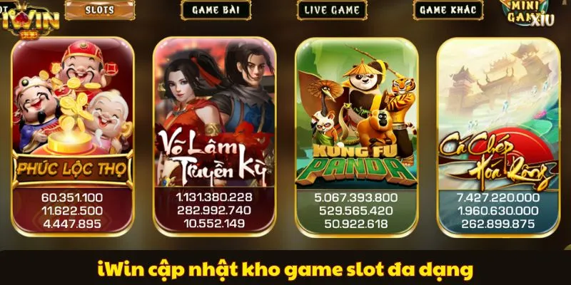 iWin cập nhật kho game slot đa dạng